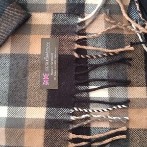COPY - 100% Cashmere Plaid Scarf with Fringe- Never worn